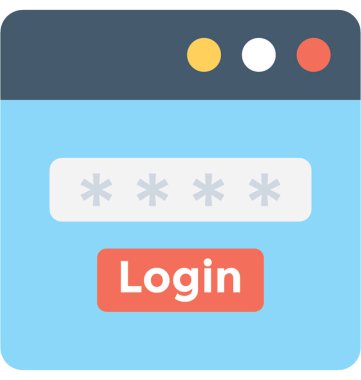 Oturum açma düz vektör simgesi