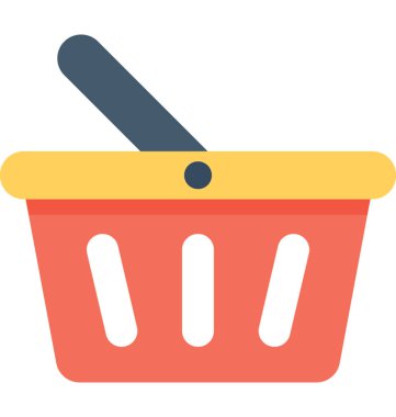 Alışveriş sepeti düz vektör simgesi