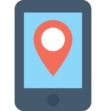 Mobil haritalar düz vektör simgesi