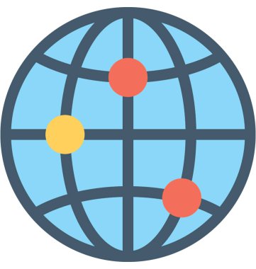 genel ağ düz vektör simgesi