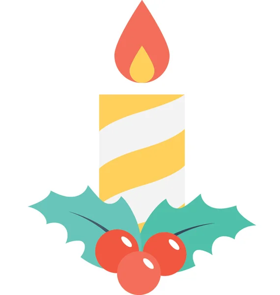 Candle Flat Vector Icon — Stock Vector