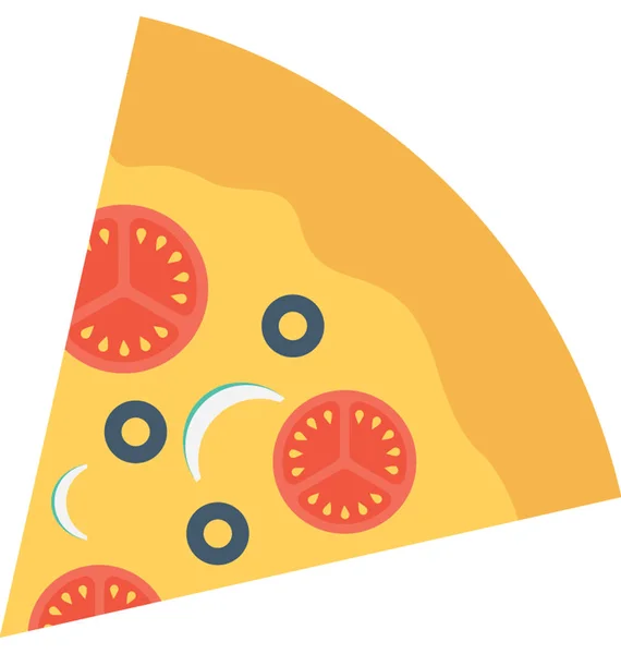 Pizza Plana Vector Icon — Vetor de Stock