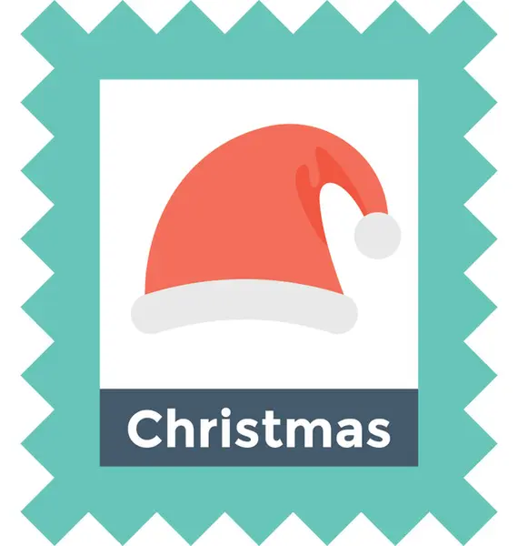 Weihnachtskarte Flache Vektorsymbol — Stockvektor