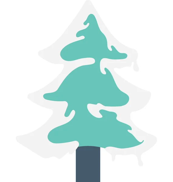 Vánoční Stromek Plochý Vektorové Ikony — Stockový vektor