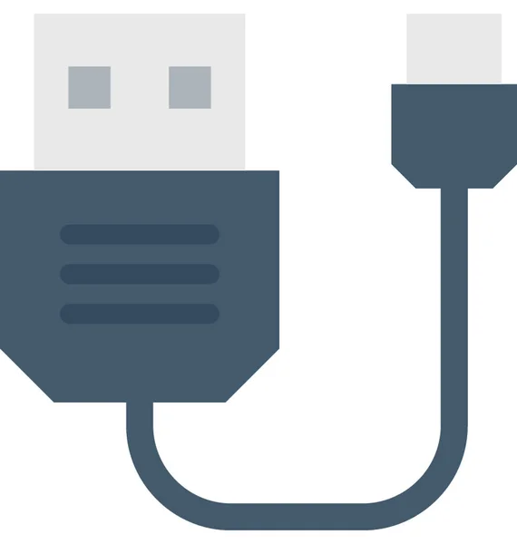 Usb Plug Flat Vector Ícone — Vetor de Stock