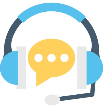 Müşteri servisi düz vektör simgesi