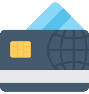 Kredi kartı düz vektör simgesi