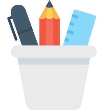 Kalem büyük düz vektör simgesi