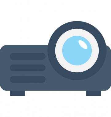 Projektör düz vektör simgesi