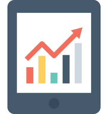 Mobil grafik düz vektör simgesi
