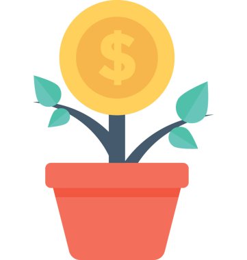 Büyüme düz vektör simgesi