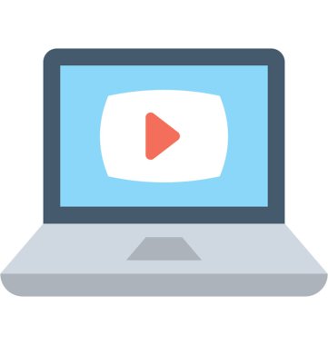 Media Player düz vektör simgesi