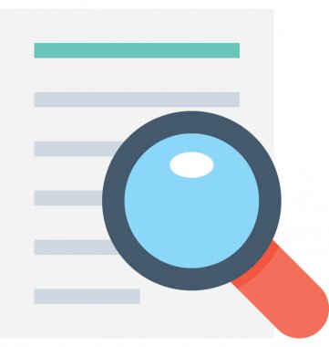 Arama dosya düz vektör simgesi