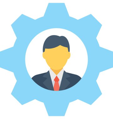 yönetim düz vektör simgesi