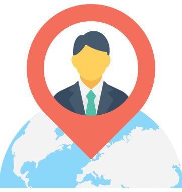 gps düz vektör simgesi