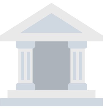bank düz vektör simgesi