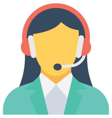 Müşteri servisi düz vektör simgesi