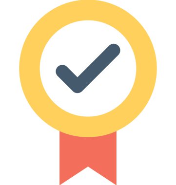 Onaylanmış düz vektör simgesi