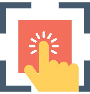 Dokunmatik ekran düz vektör simgesi