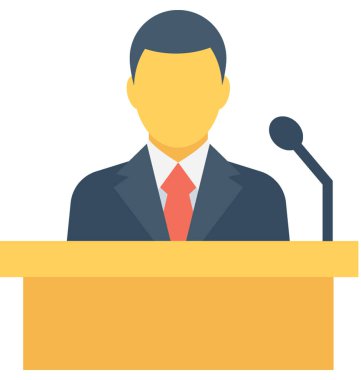 Konuşma düz vektör simgesi