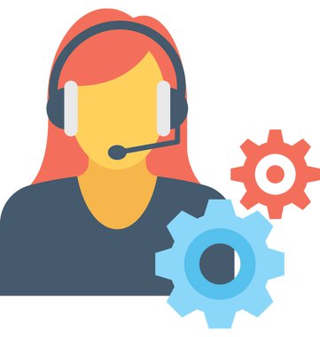 Teknik destek düz vektör simgesi