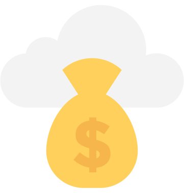 Bulut hesaplama düz vektör simgesi