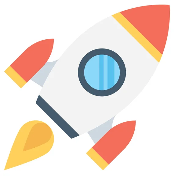 Rocket Flat Vector Icon — Stock Vector