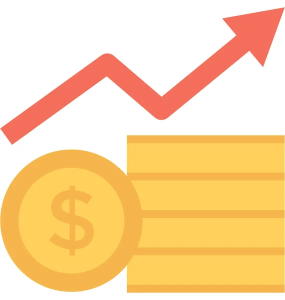 Ícone Vetor Plano Crescimento —  Vetores de Stock