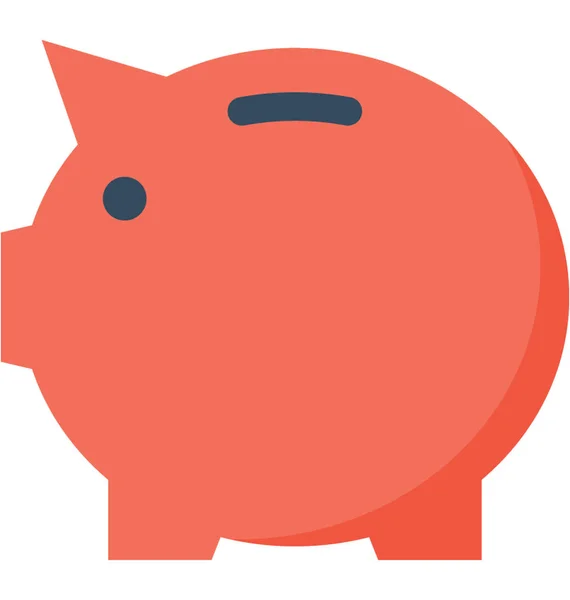 Ikona Wektora Płaskiego Piggy Bank — Wektor stockowy