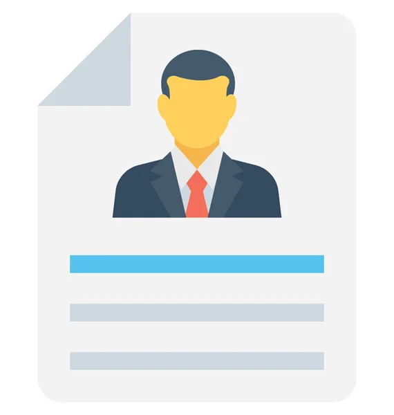 Resume Flat Vector Icon — Stock Vector