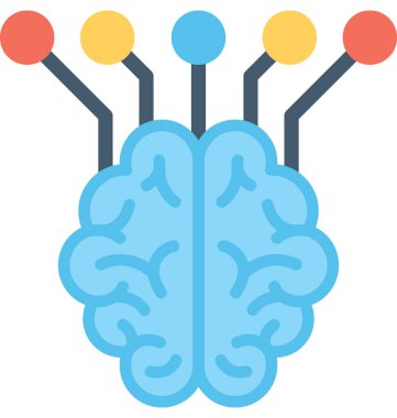 beyin düz vektör simgesi