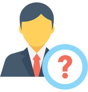 Düşünme düz vektör simgesi