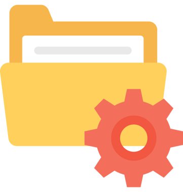 Klasör ayarları düz vektör simgesi