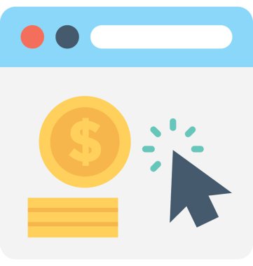 PPC düz vektör simgesi