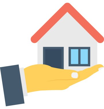 Gayrimenkul düz vektör simgesi