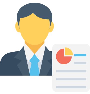 Analist düz vektör simgesi