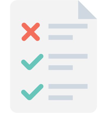 Kontrol Listesi Düz Vektör Simgesi