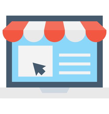 E-ticaret düz vektör simgesi