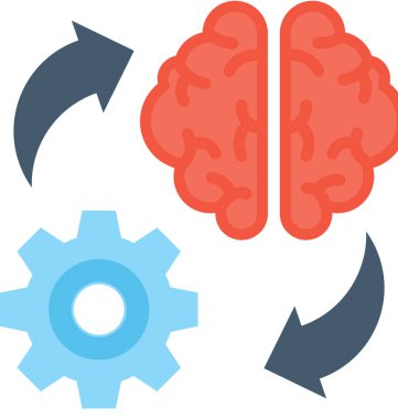 Beyin fırtınası düz vektör simgesi