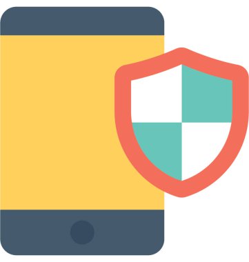 Mobil güvenlik düz vektör simgesi