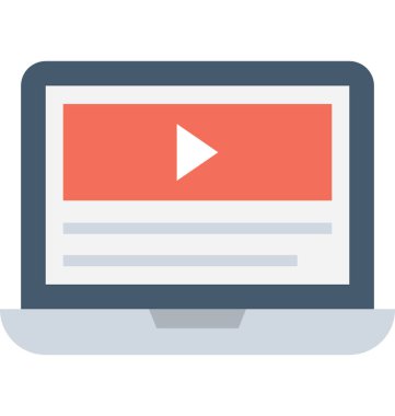 Media Player düz vektör simgesi