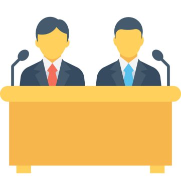 Toplantı düz vektör simgesi