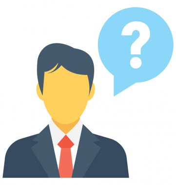 Düşünme düz vektör simgesi