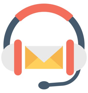 Müşteri servisi düz vektör simgesi