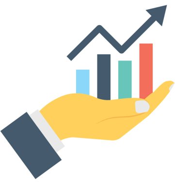 Büyüme düz vektör simgesi