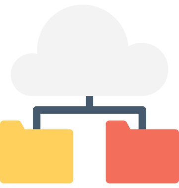 Bulut veri düz vektör simgesi