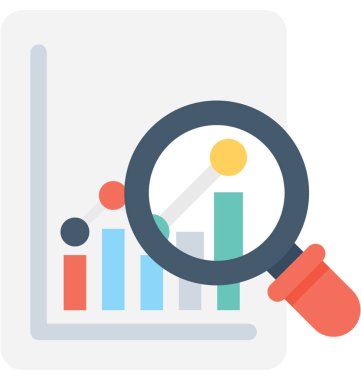 Araştırma düz vektör simgesi