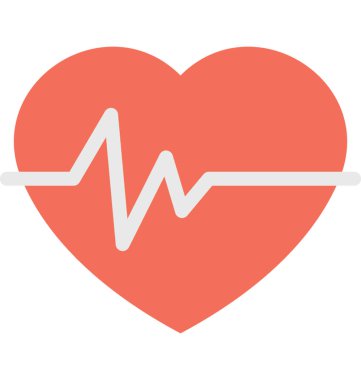 kalp atışı düz vektör simgesi