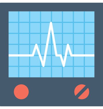 EKG düz vektör simgesi