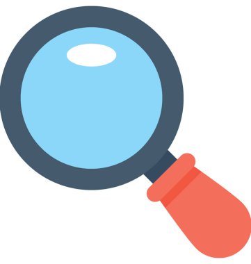 Büyüteç düz vektör simgesi